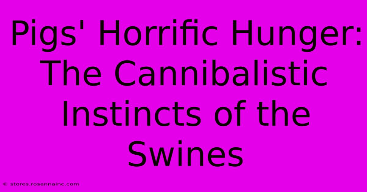 Pigs' Horrific Hunger: The Cannibalistic Instincts Of The Swines