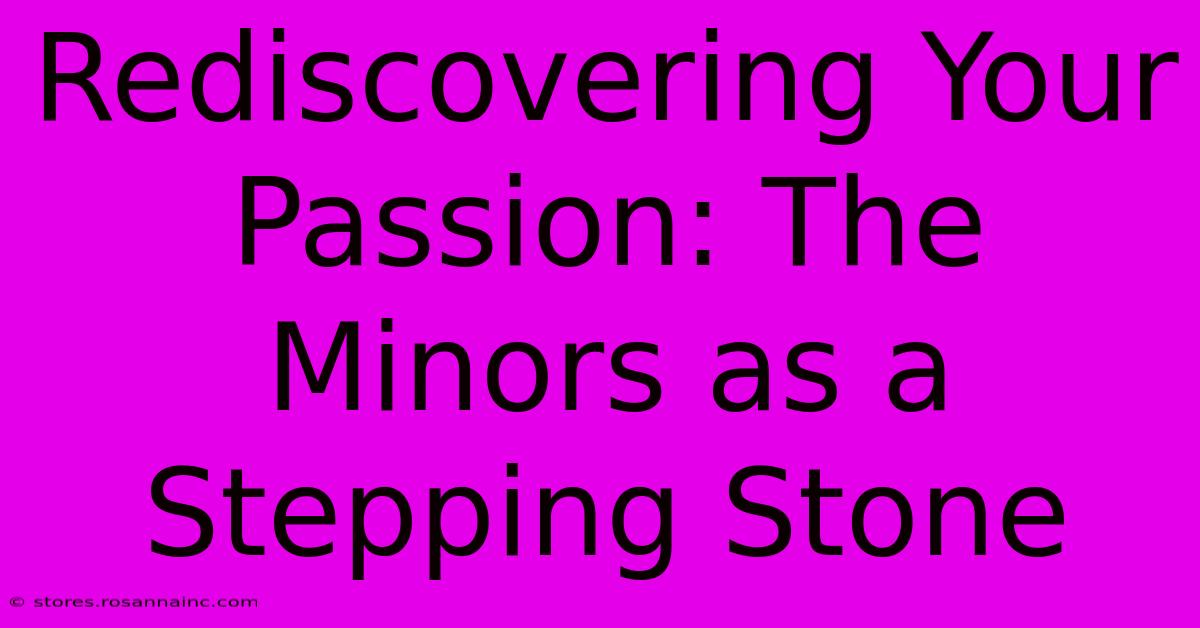 Rediscovering Your Passion: The Minors As A Stepping Stone