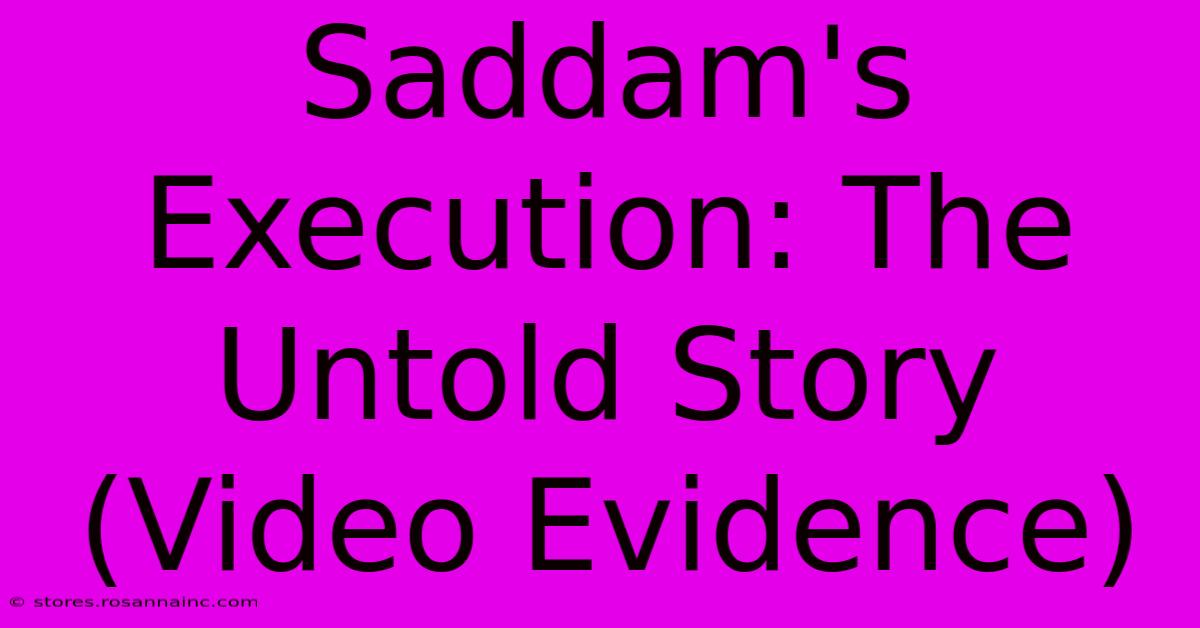 Saddam's Execution: The Untold Story (Video Evidence)