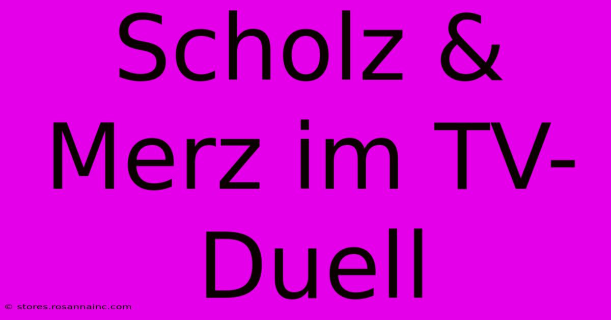 Scholz & Merz Im TV-Duell