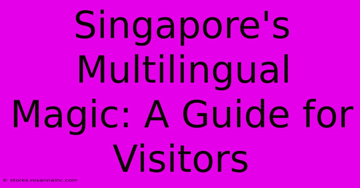 Singapore's Multilingual Magic: A Guide For Visitors