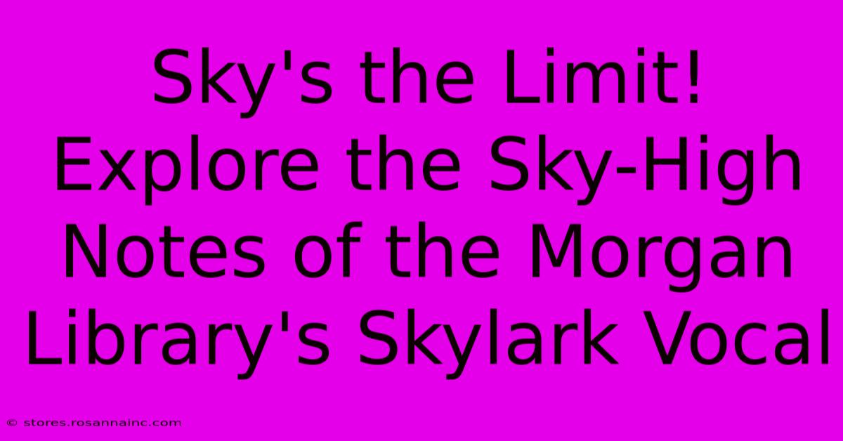 Sky's The Limit! Explore The Sky-High Notes Of The Morgan Library's Skylark Vocal