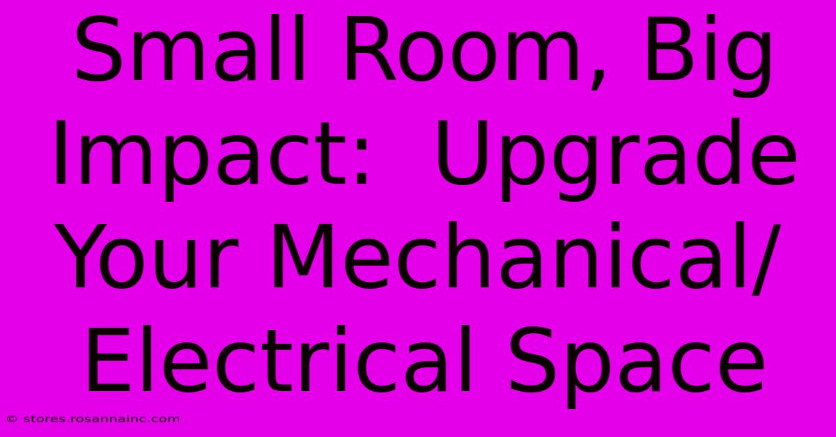 Small Room, Big Impact:  Upgrade Your Mechanical/Electrical Space