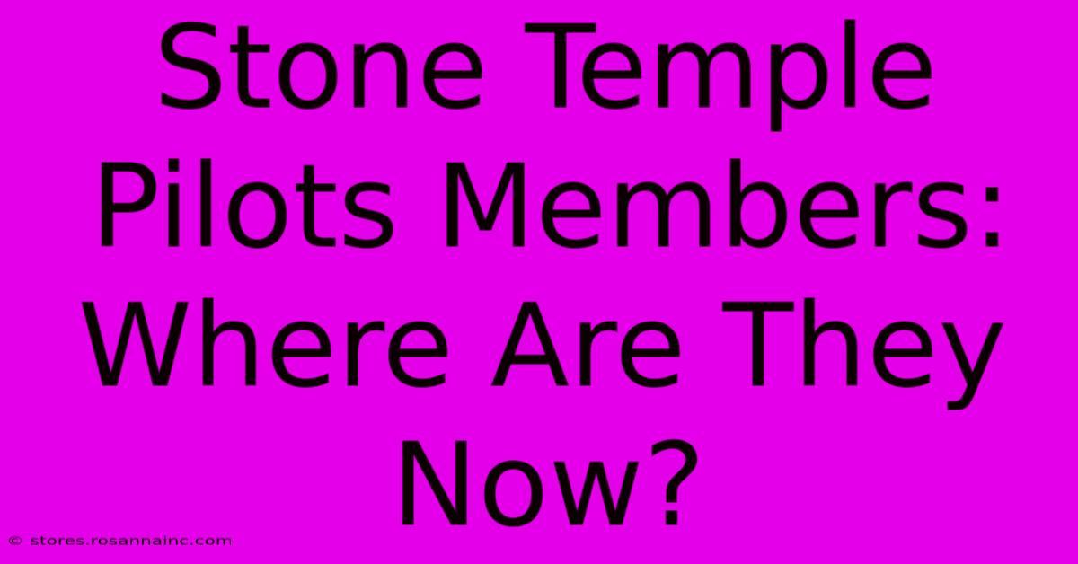 Stone Temple Pilots Members: Where Are They Now?