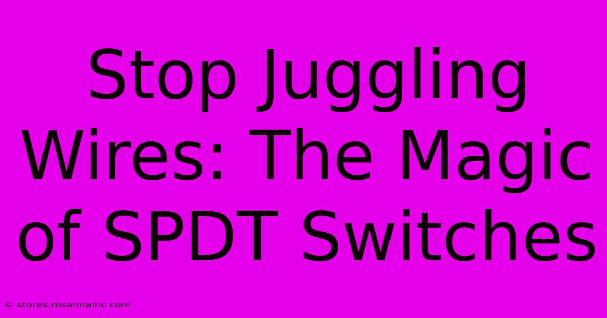 Stop Juggling Wires: The Magic Of SPDT Switches