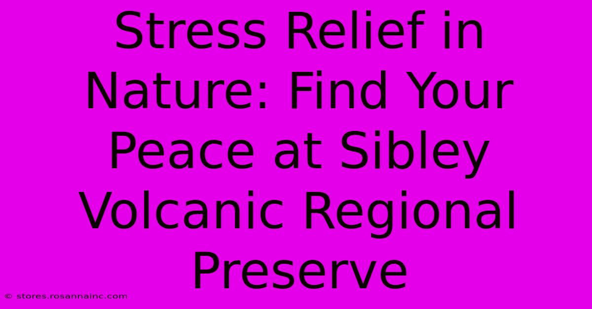 Stress Relief In Nature: Find Your Peace At Sibley Volcanic Regional Preserve