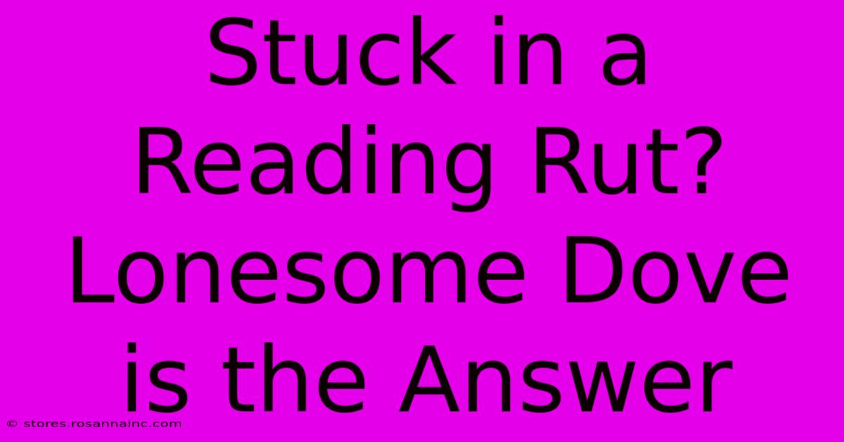 Stuck In A Reading Rut? Lonesome Dove Is The Answer