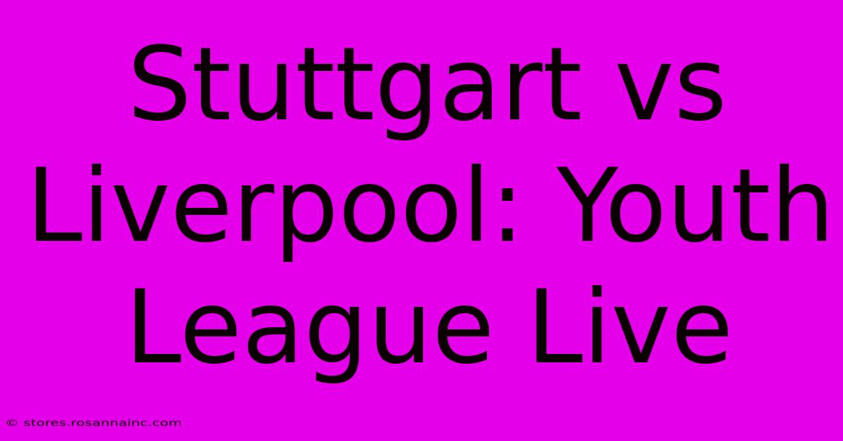 Stuttgart Vs Liverpool: Youth League Live