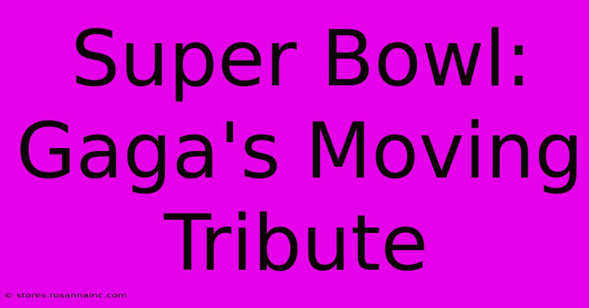 Super Bowl: Gaga's Moving Tribute