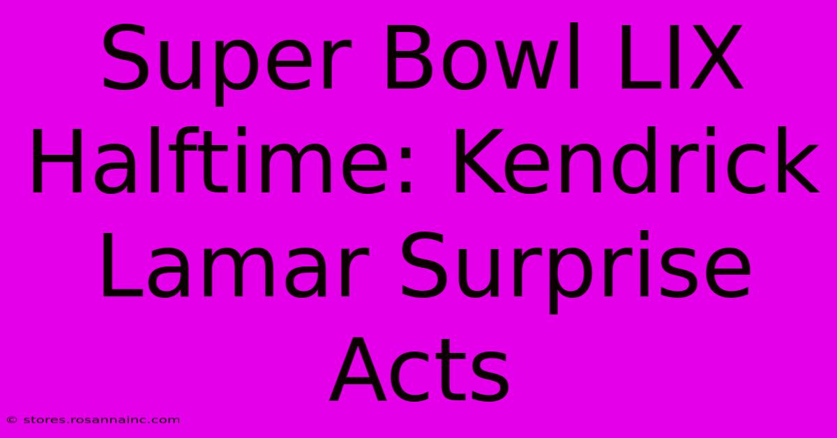 Super Bowl LIX Halftime: Kendrick Lamar Surprise Acts