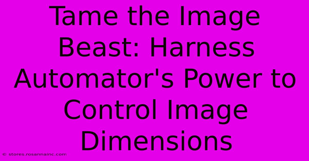 Tame The Image Beast: Harness Automator's Power To Control Image Dimensions