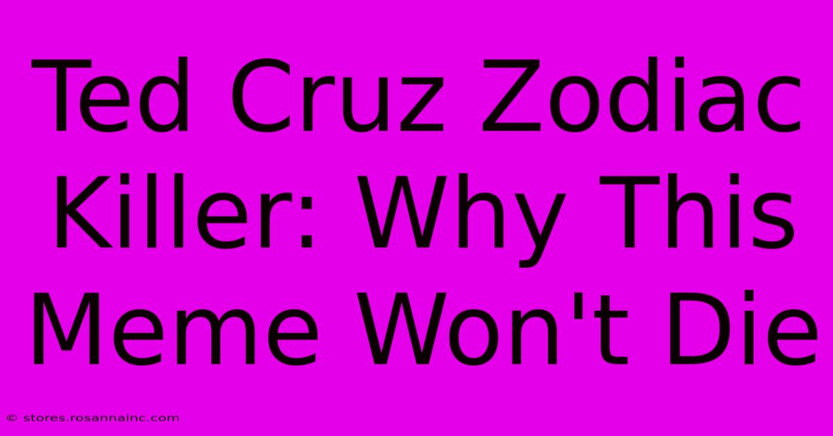 Ted Cruz Zodiac Killer: Why This Meme Won't Die