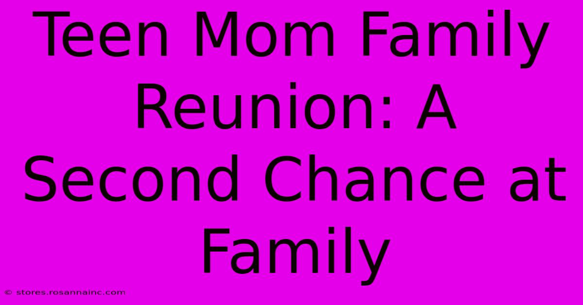 Teen Mom Family Reunion: A Second Chance At Family