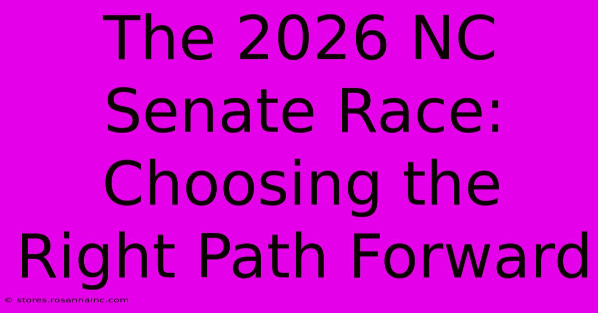 The 2026 NC Senate Race:  Choosing The Right Path Forward