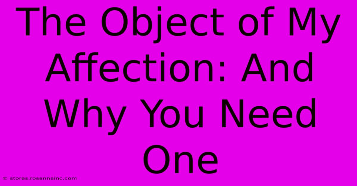 The Object Of My Affection: And Why You Need One