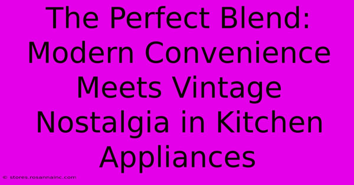 The Perfect Blend: Modern Convenience Meets Vintage Nostalgia In Kitchen Appliances