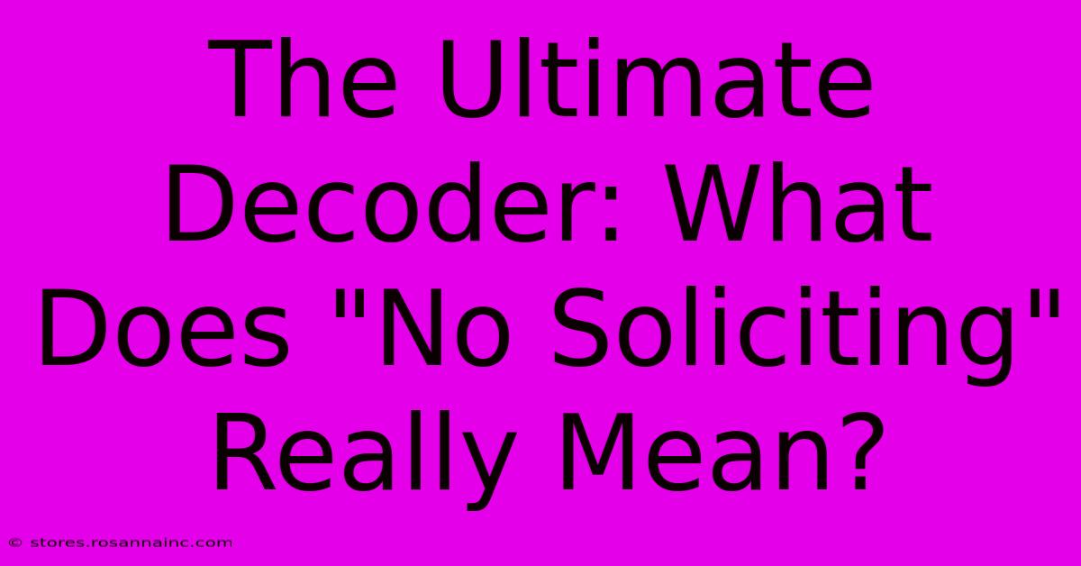 The Ultimate Decoder: What Does 