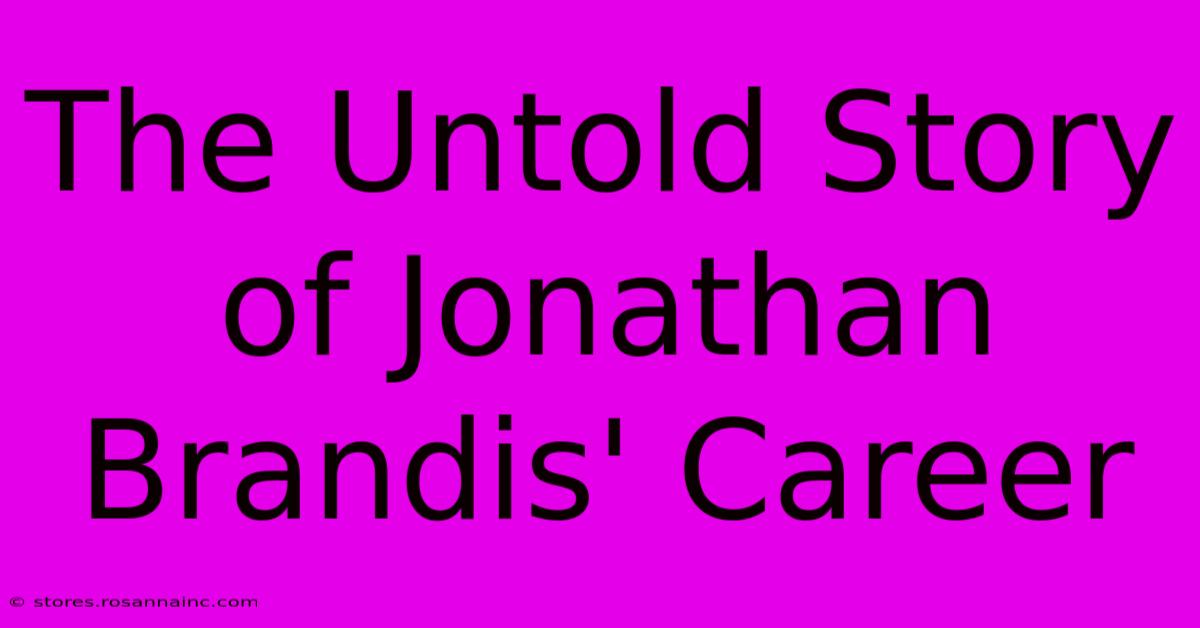 The Untold Story Of Jonathan Brandis' Career