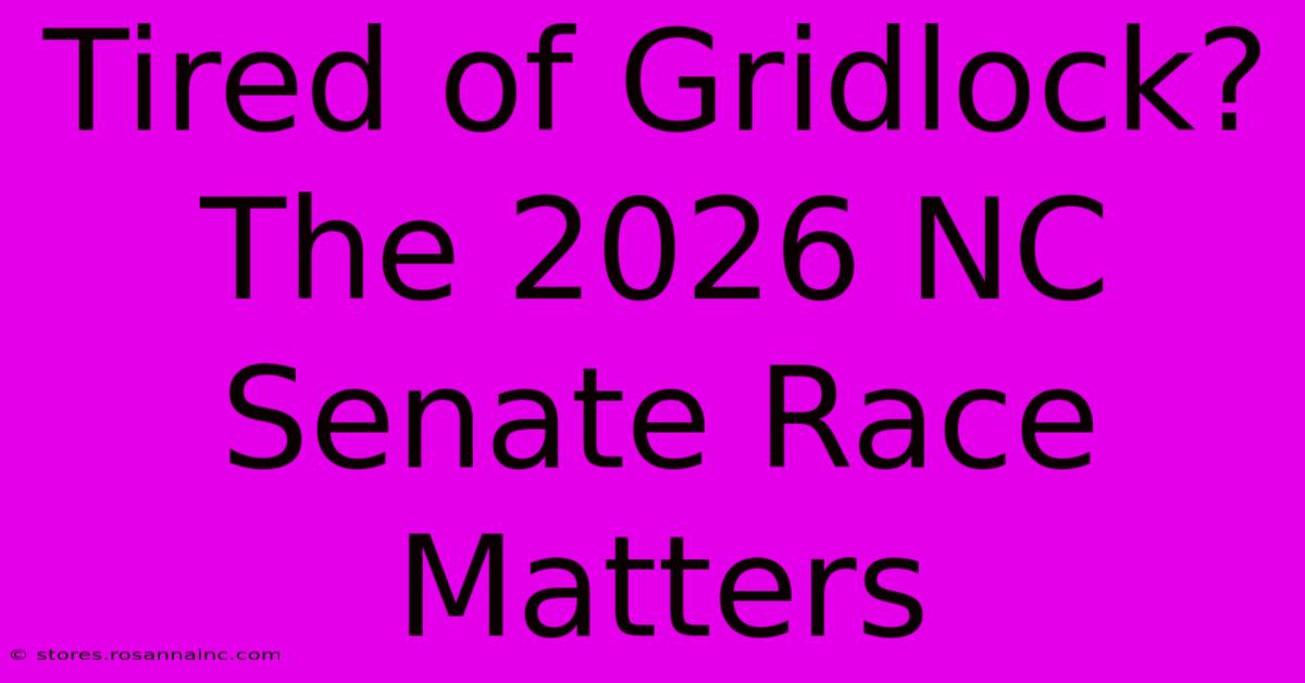 Tired Of Gridlock? The 2026 NC Senate Race Matters