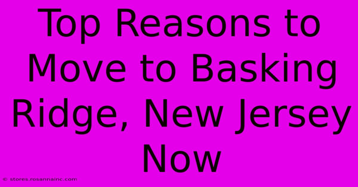 Top Reasons To Move To Basking Ridge, New Jersey Now