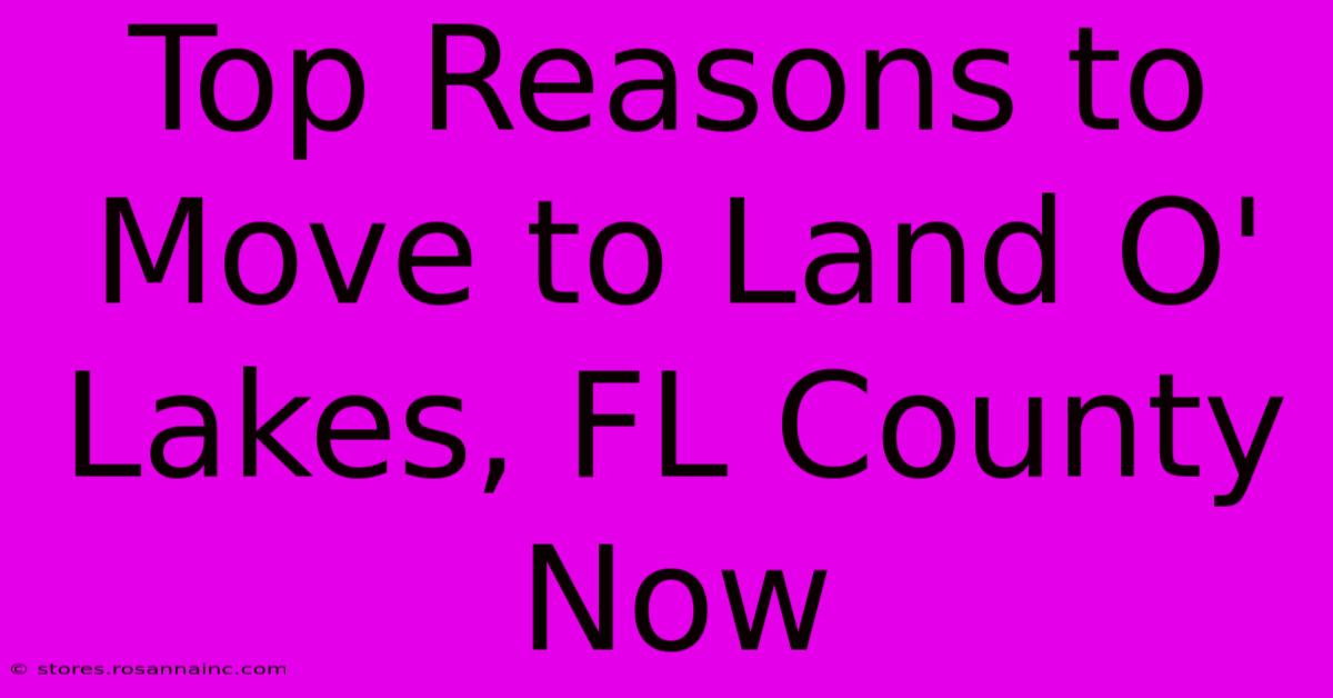 Top Reasons To Move To Land O' Lakes, FL County Now