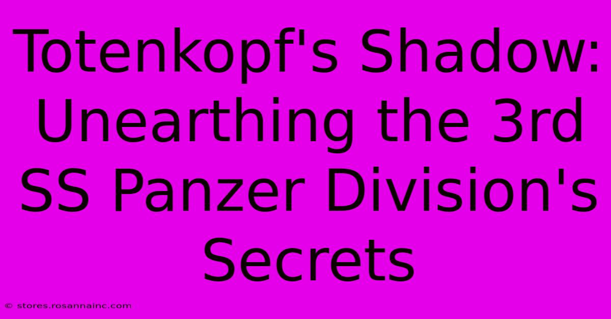 Totenkopf's Shadow: Unearthing The 3rd SS Panzer Division's Secrets