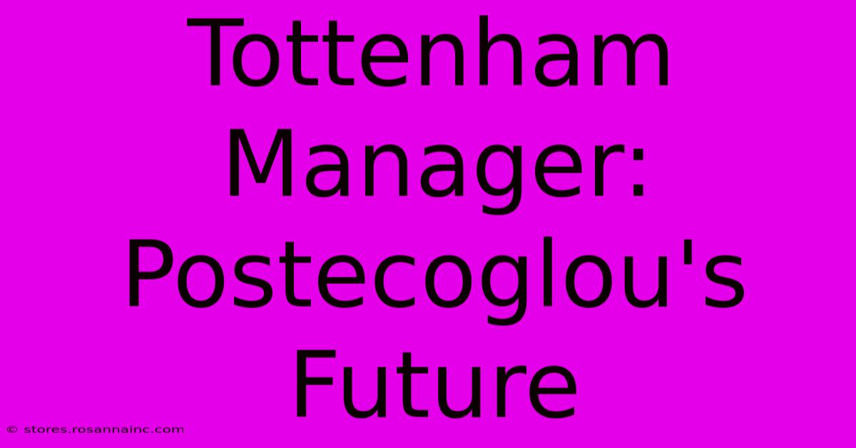 Tottenham Manager: Postecoglou's Future