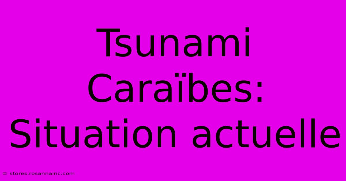 Tsunami Caraïbes: Situation Actuelle