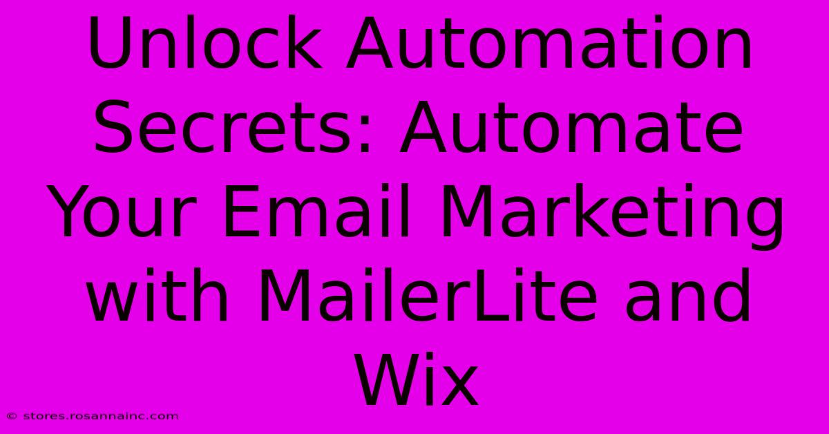 Unlock Automation Secrets: Automate Your Email Marketing With MailerLite And Wix