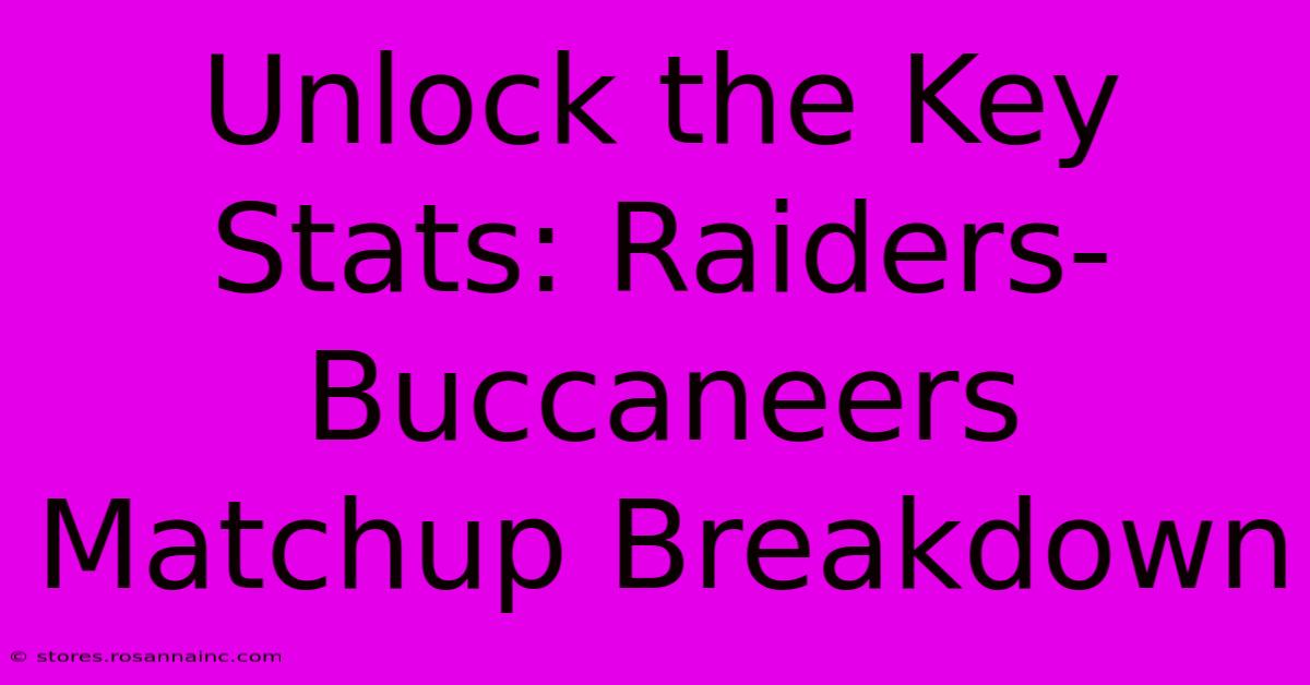 Unlock The Key Stats: Raiders-Buccaneers Matchup Breakdown