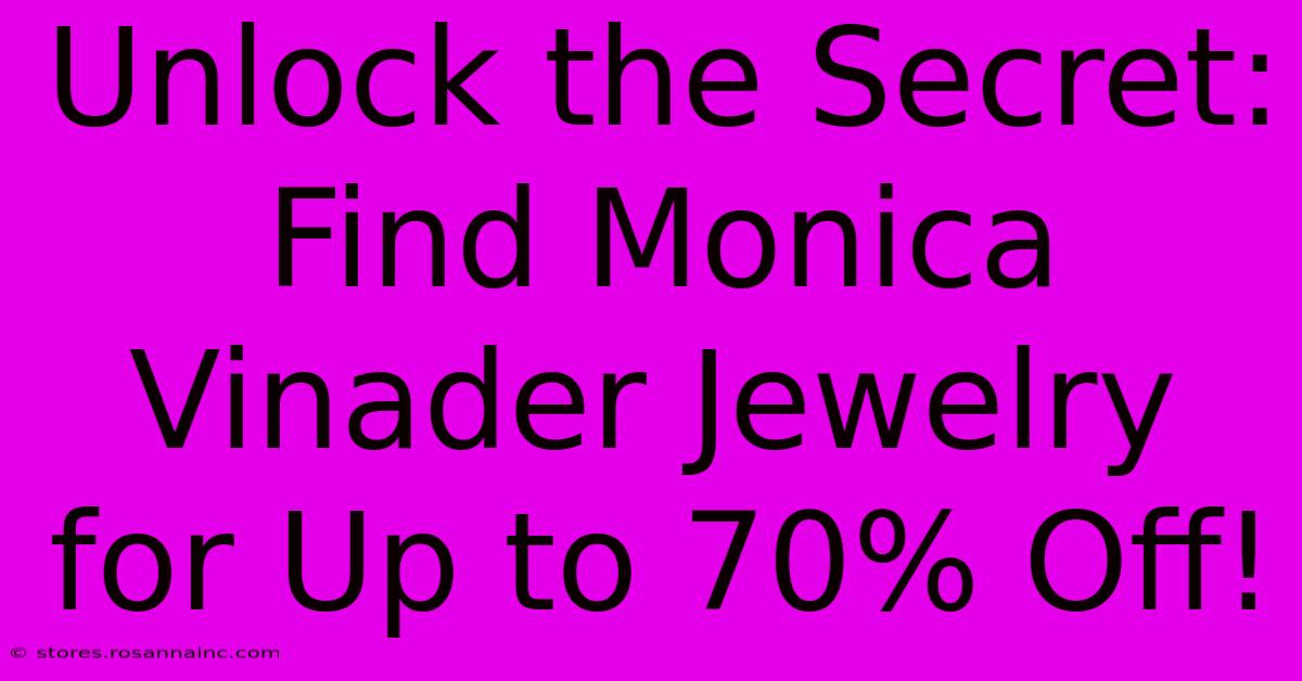 Unlock The Secret: Find Monica Vinader Jewelry For Up To 70% Off!