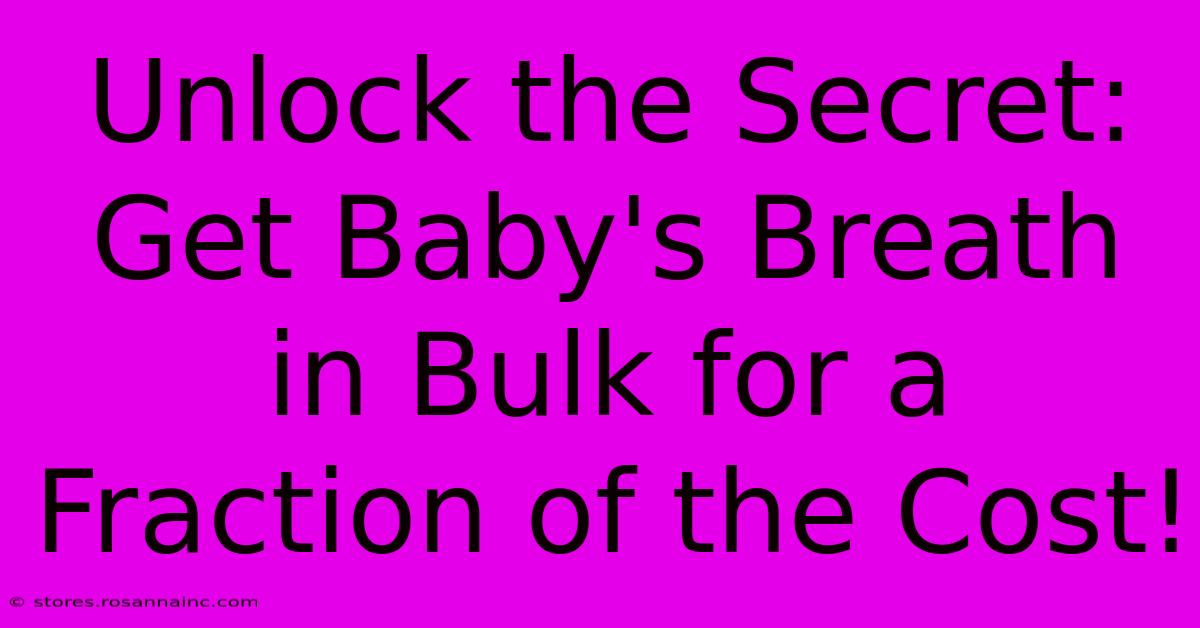 Unlock The Secret: Get Baby's Breath In Bulk For A Fraction Of The Cost!