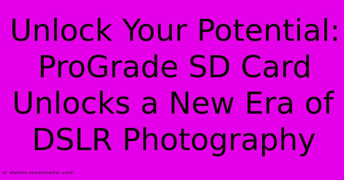 Unlock Your Potential: ProGrade SD Card Unlocks A New Era Of DSLR Photography