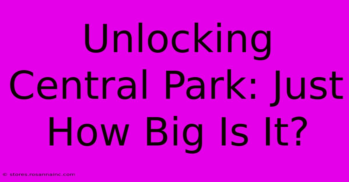 Unlocking Central Park: Just How Big Is It?