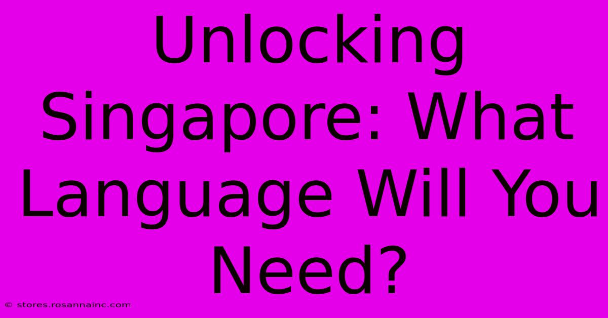 Unlocking Singapore: What Language Will You Need?