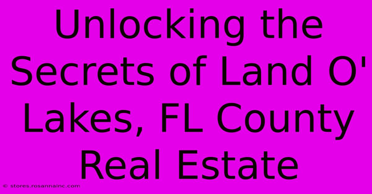 Unlocking The Secrets Of Land O' Lakes, FL County Real Estate