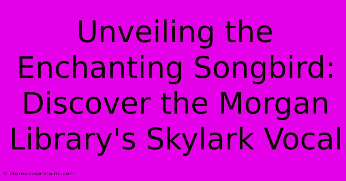 Unveiling The Enchanting Songbird: Discover The Morgan Library's Skylark Vocal