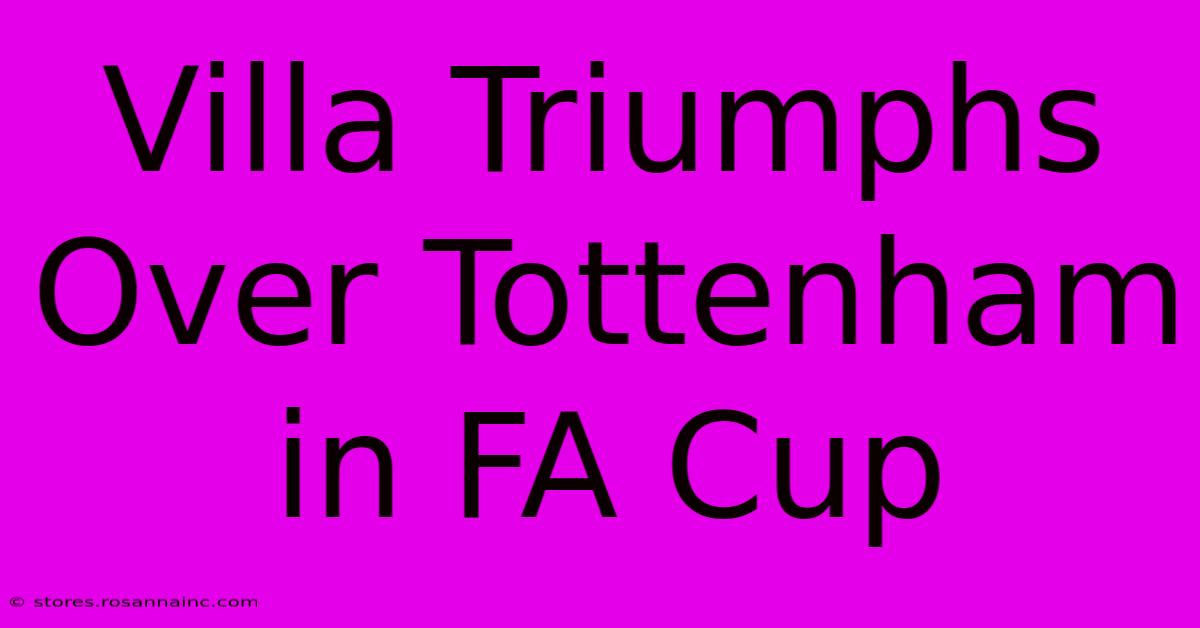 Villa Triumphs Over Tottenham In FA Cup