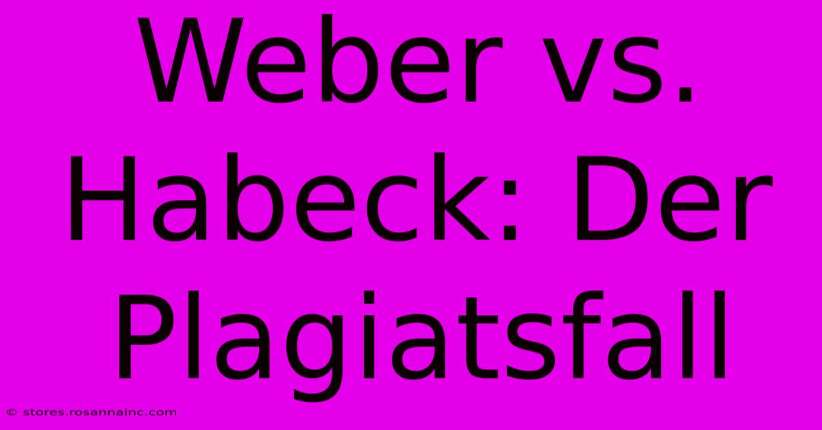 Weber Vs. Habeck: Der Plagiatsfall