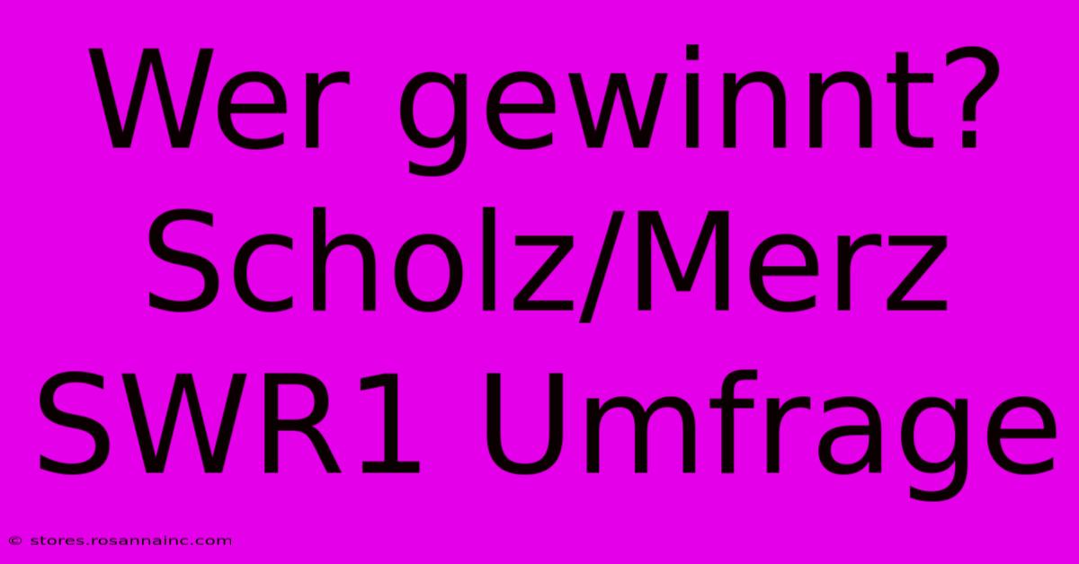 Wer Gewinnt? Scholz/Merz SWR1 Umfrage