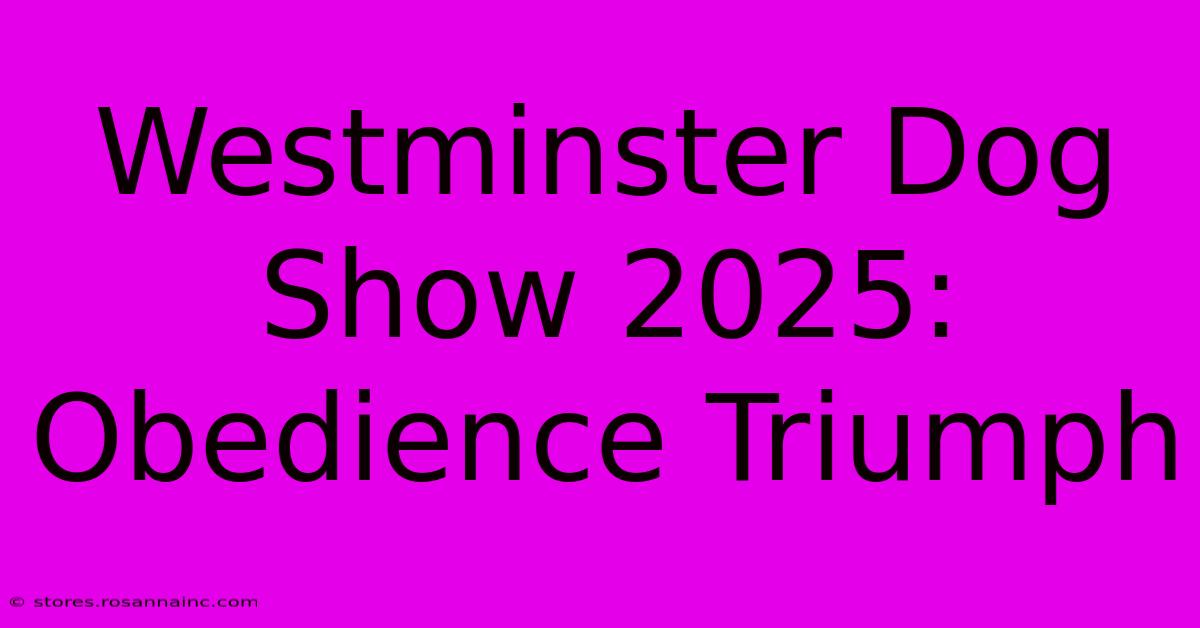 Westminster Dog Show 2025: Obedience Triumph