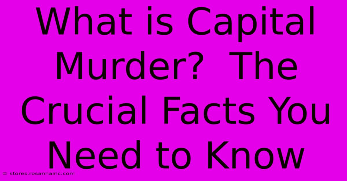 What Is Capital Murder?  The Crucial Facts You Need To Know