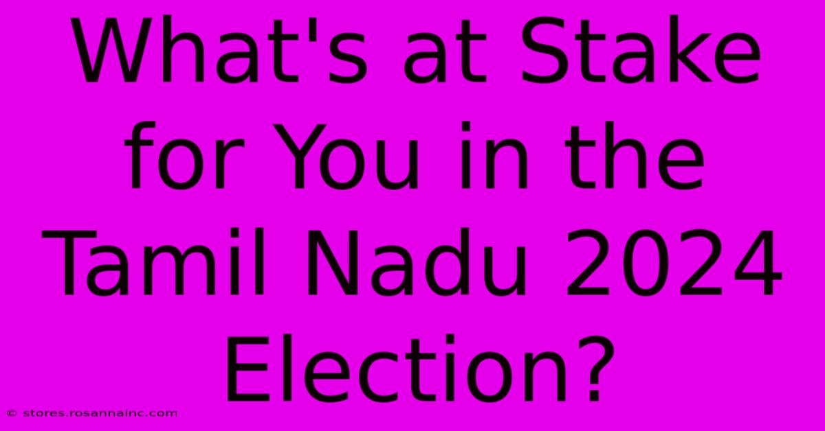 What's At Stake For You In The Tamil Nadu 2024 Election?