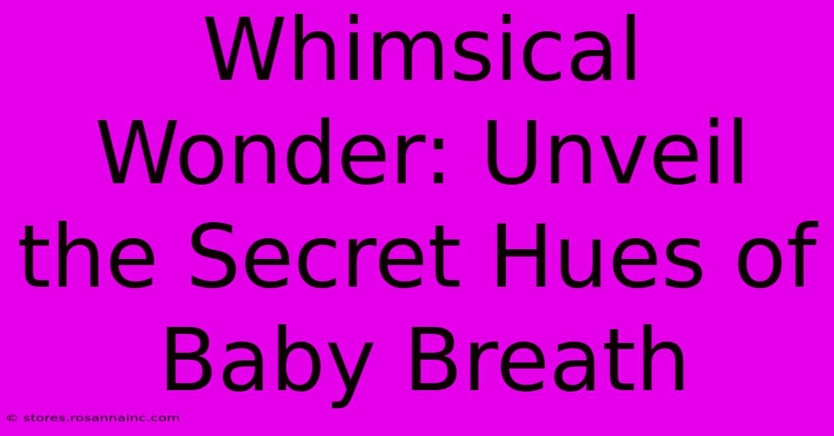 Whimsical Wonder: Unveil The Secret Hues Of Baby Breath