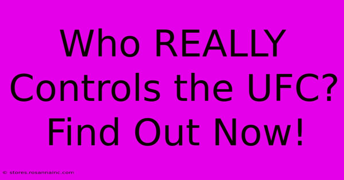 Who REALLY Controls The UFC? Find Out Now!