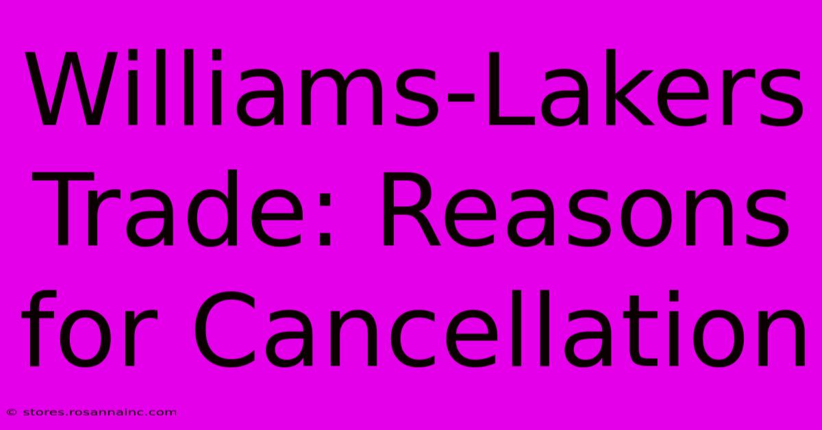 Williams-Lakers Trade: Reasons For Cancellation