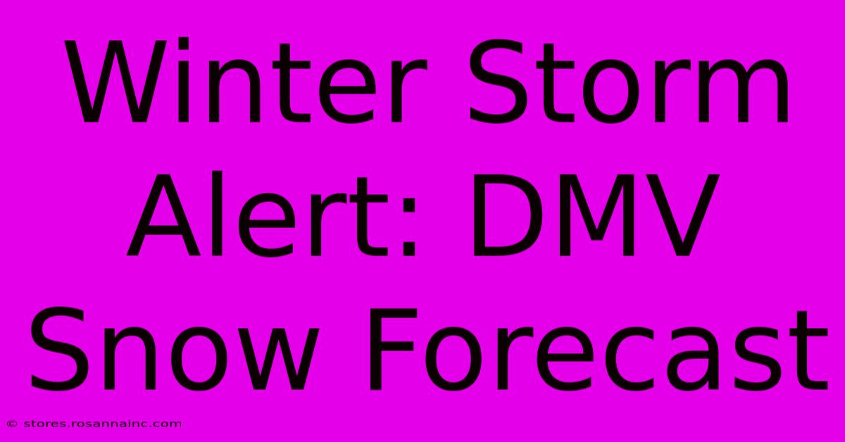 Winter Storm Alert: DMV Snow Forecast