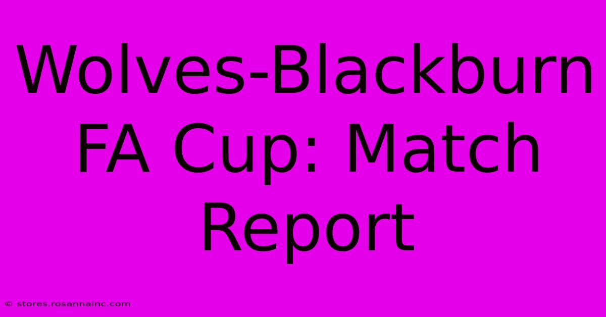 Wolves-Blackburn FA Cup: Match Report