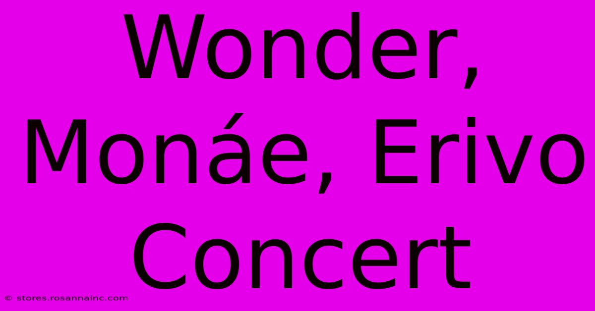 Wonder, Monáe, Erivo Concert