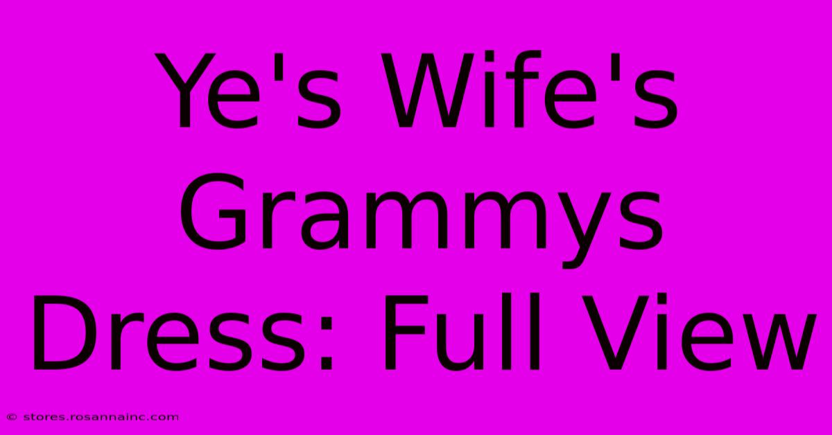 Ye's Wife's Grammys Dress: Full View